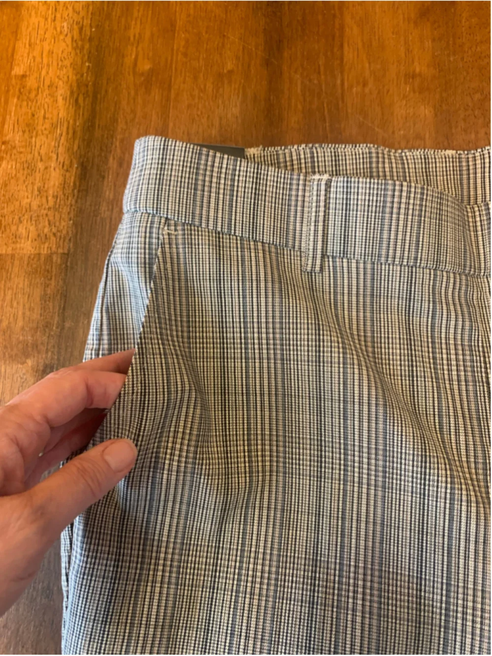 Rafaella NWT Stretch Trousers Size 10 Beige Black Plaid